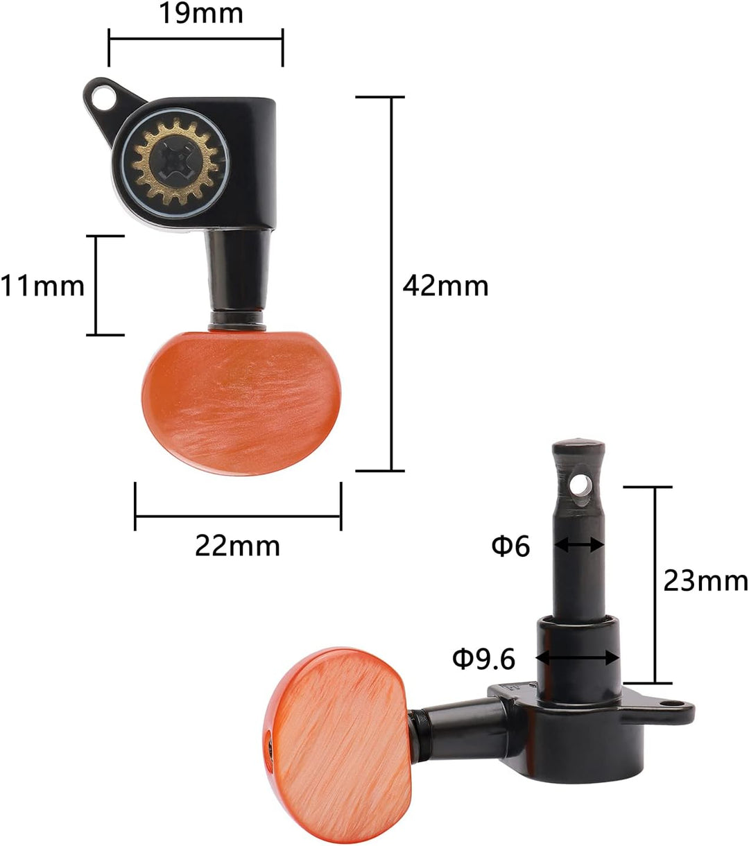 6 Stück 3L3R Akustikgitarre Tuning Pegs Machine Head Tuners Set, Guitar String Tuning Pegs with Wren