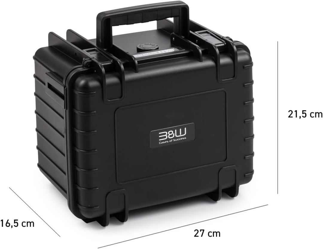 B&W Transportkoffer Outdoor - Typ 2000 Schwarz - mit Würfelschaum - wasserdicht nach IP67 Zertifizie