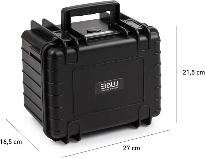 B&W Transportkoffer Outdoor - Typ 2000 Schwarz - mit Würfelschaum - wasserdicht nach IP67 Zertifizie