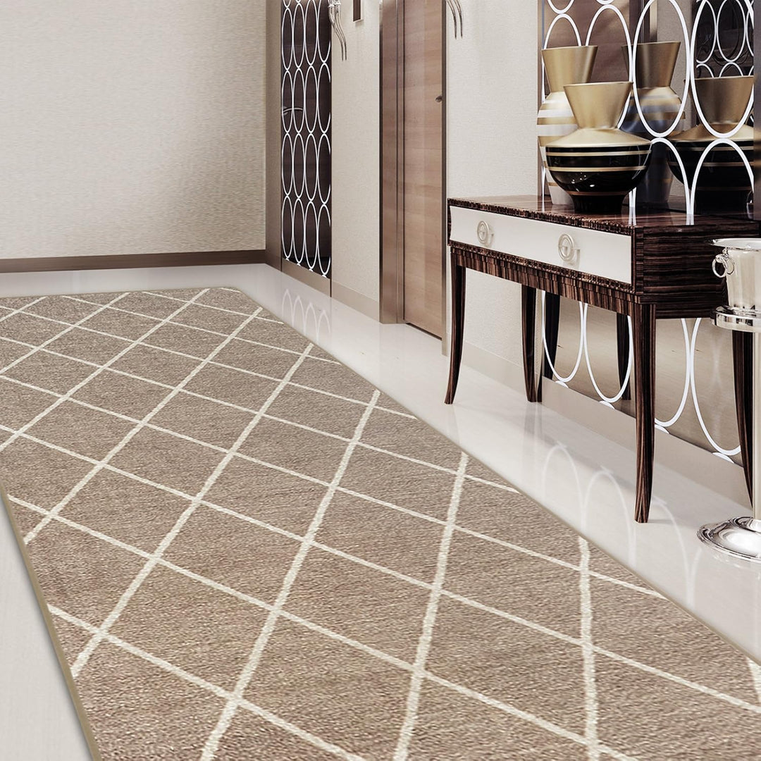 Floordirekt Teppich-Läufer Cosenza | Modernes Rauten-Design | Hochwertige Verarbeitung | Rutschhemme