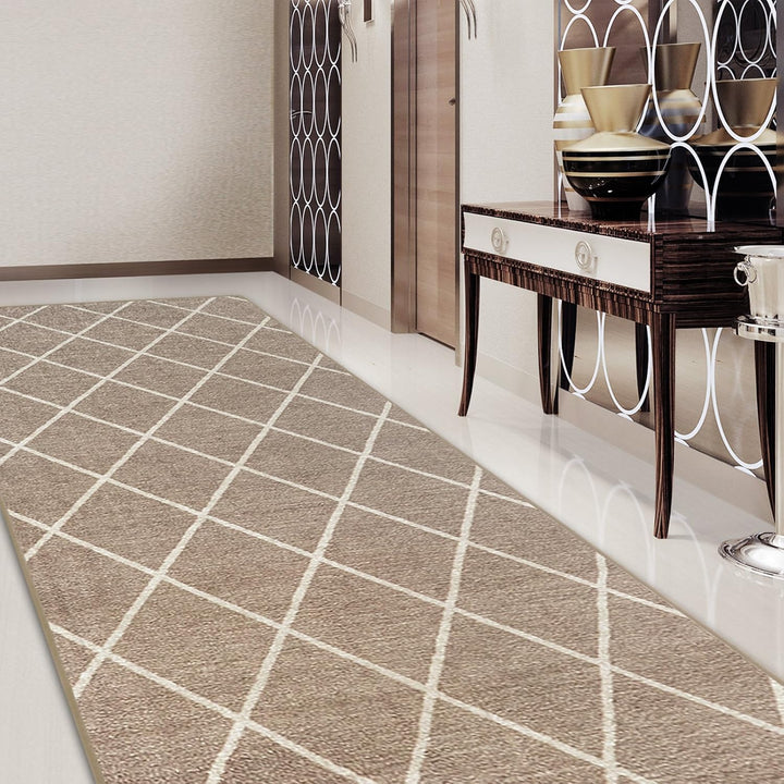 Floordirekt Teppich-Läufer Cosenza | Modernes Rauten-Design | Hochwertige Verarbeitung | Rutschhemme