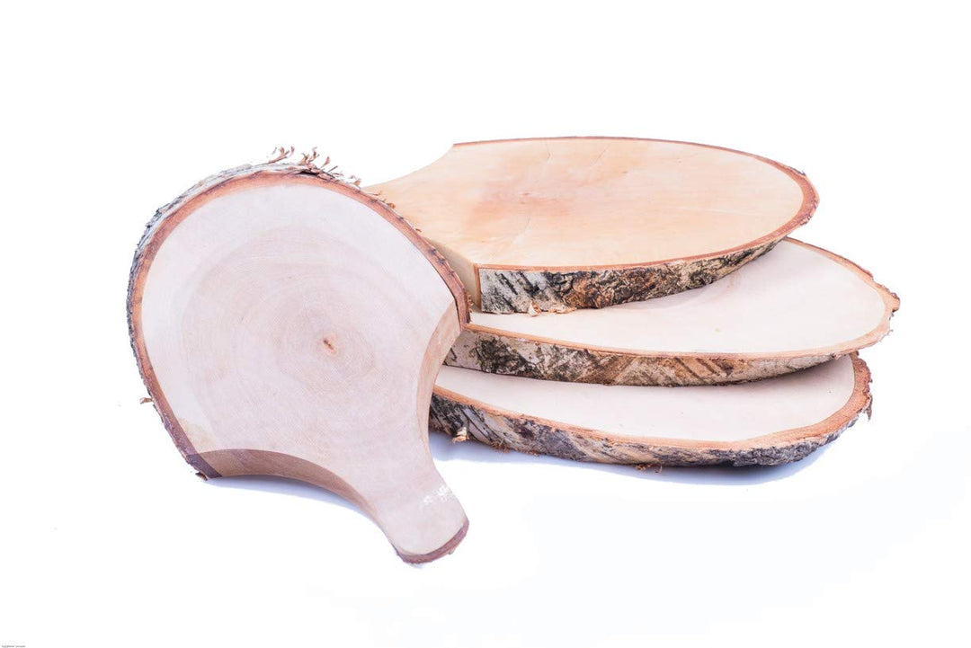 Traditionelle Holzprodukte Servierplatte für party 4 Stück, Brotzeitbrett mit Handgriff 25-31 x 11-1