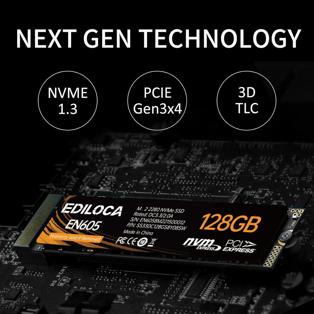 Ediloca M.2 SSD NVMe PCIe Solid State Drives Interne SSD (2150MB/s, 128GB) 128GB 2150MB/s, 128GB 215