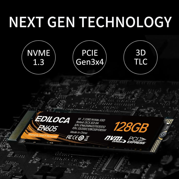 Ediloca M.2 SSD NVMe PCIe Solid State Drives Interne SSD (2150MB/s, 128GB) 128GB 2150MB/s, 128GB 215