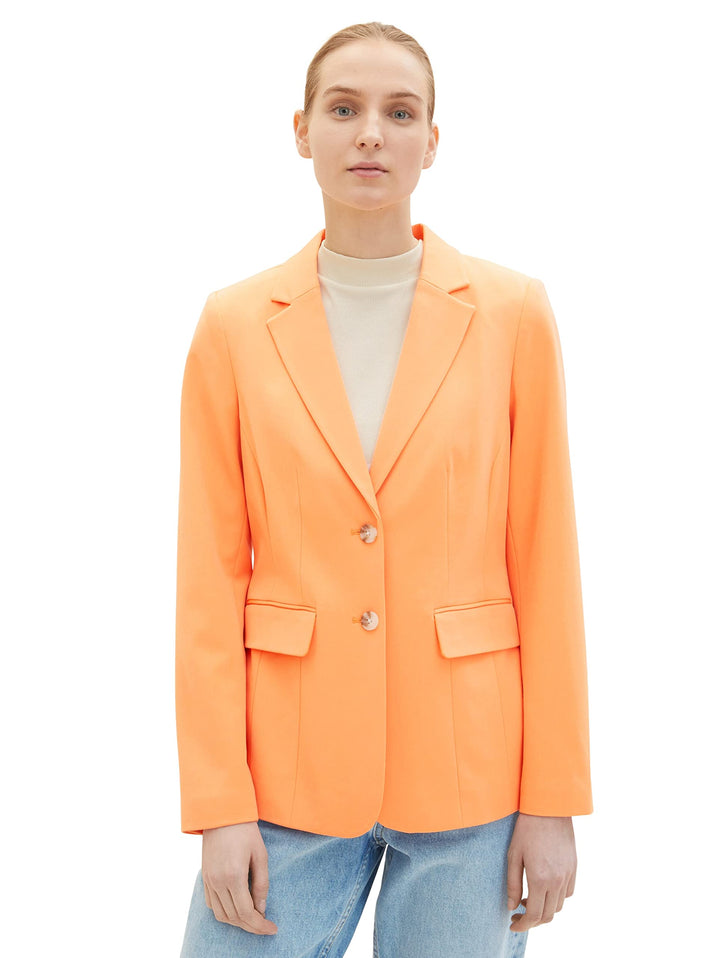 TOM TAILOR Damen Basic Blazer 44 29751 - Bright Mango Orange, 44 29751 - Bright Mango Orange