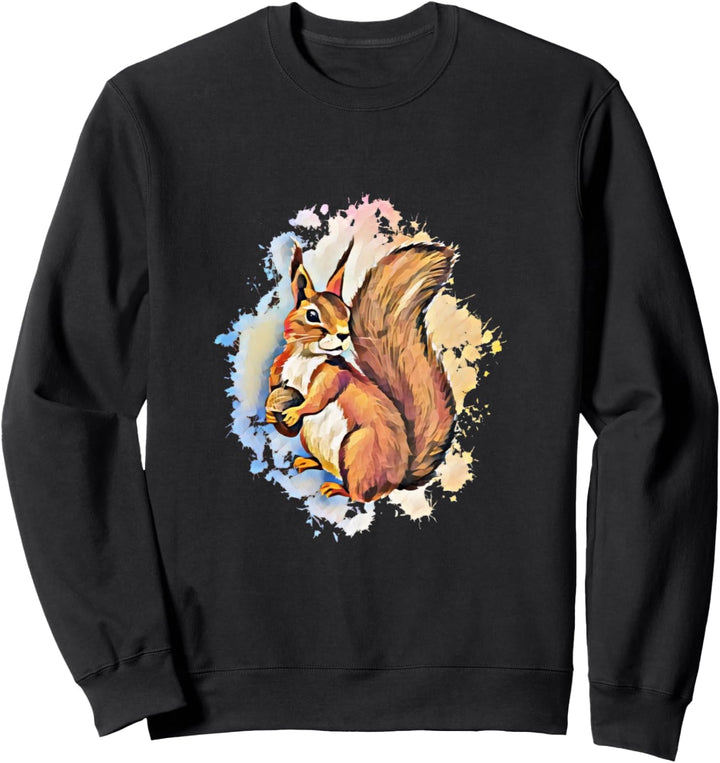 Eichhörnchen Motiv Streifenhörnchen buntes Design Nagetiere Sweatshirt