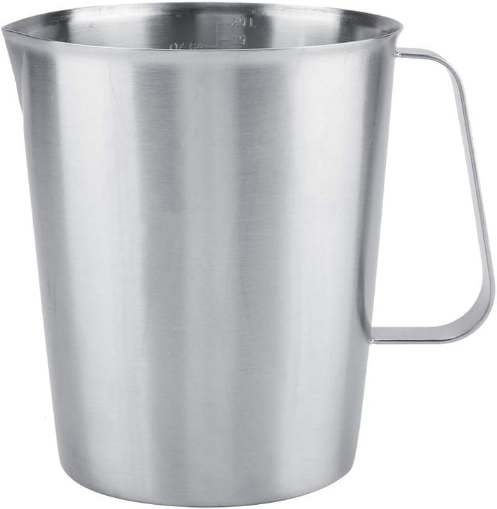 Edelstahl Messbecher, 2000ml Messkanne aus Edelstahl mit Griff, Milchkanne Edelstahl mit Skalen