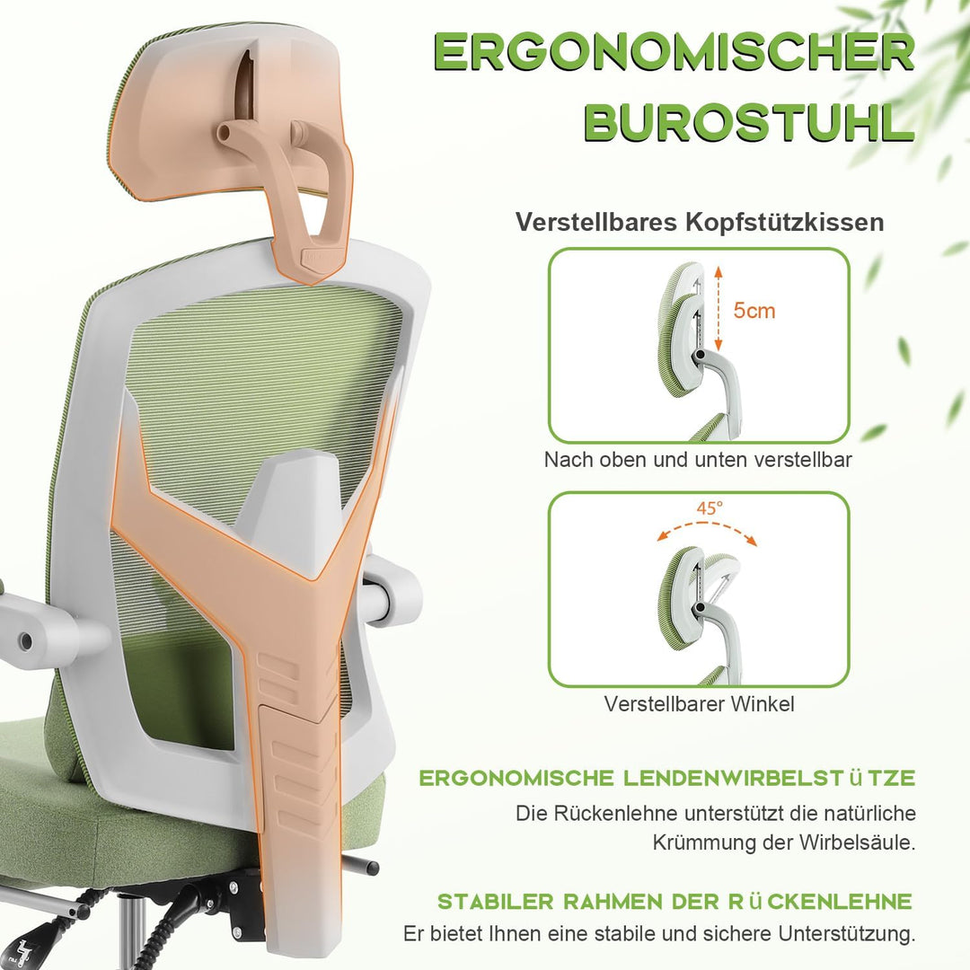 DUMOS Bürostuhl Ergonomisch EIN Schreibtischstuhl mit Komfortarmlehnen Ausgestattet mit Einer Bequem