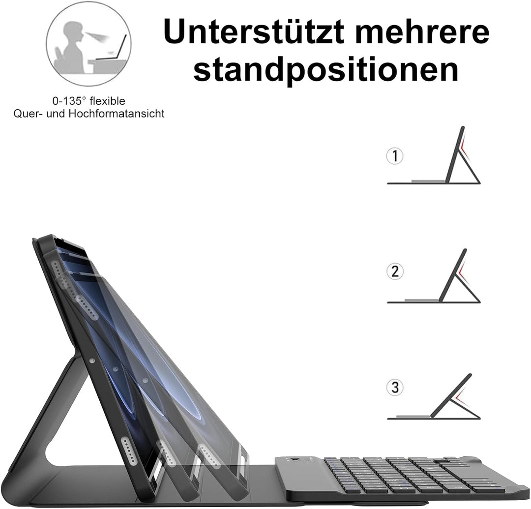 IVEOPPE Tastatur für Samsung Galaxy Tab S9FE/S10FE 10.9", Hülle Tastatur Galaxy Tab S9/S10FE 2025, M