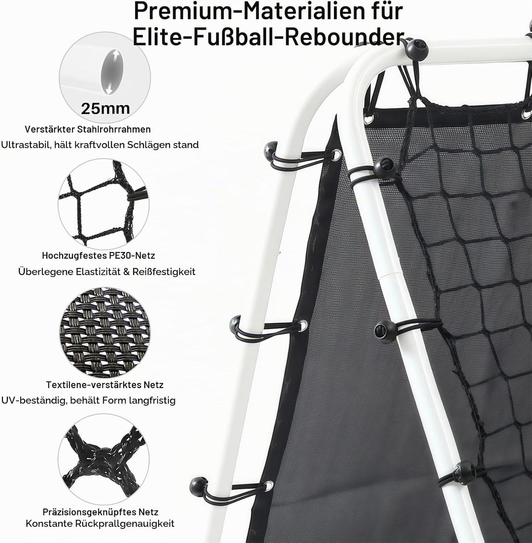 Doppelseitige Rebounder Net Fussball Training Ausrüstung, 100/120/180cm, Fussball Tor Kickback Ziel