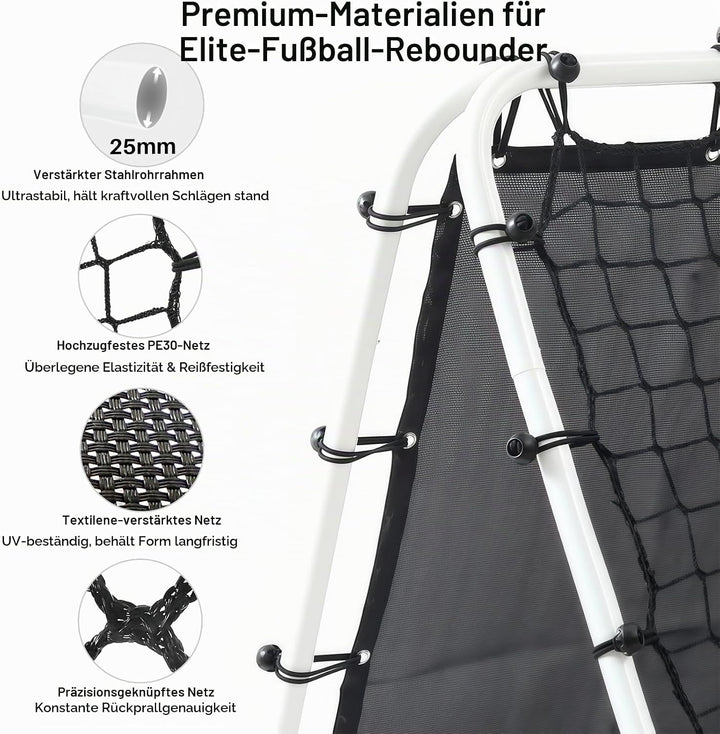 Doppelseitige Rebounder Net Fussball Training Ausrüstung, 100/120/180cm, Fussball Tor Kickback Ziel