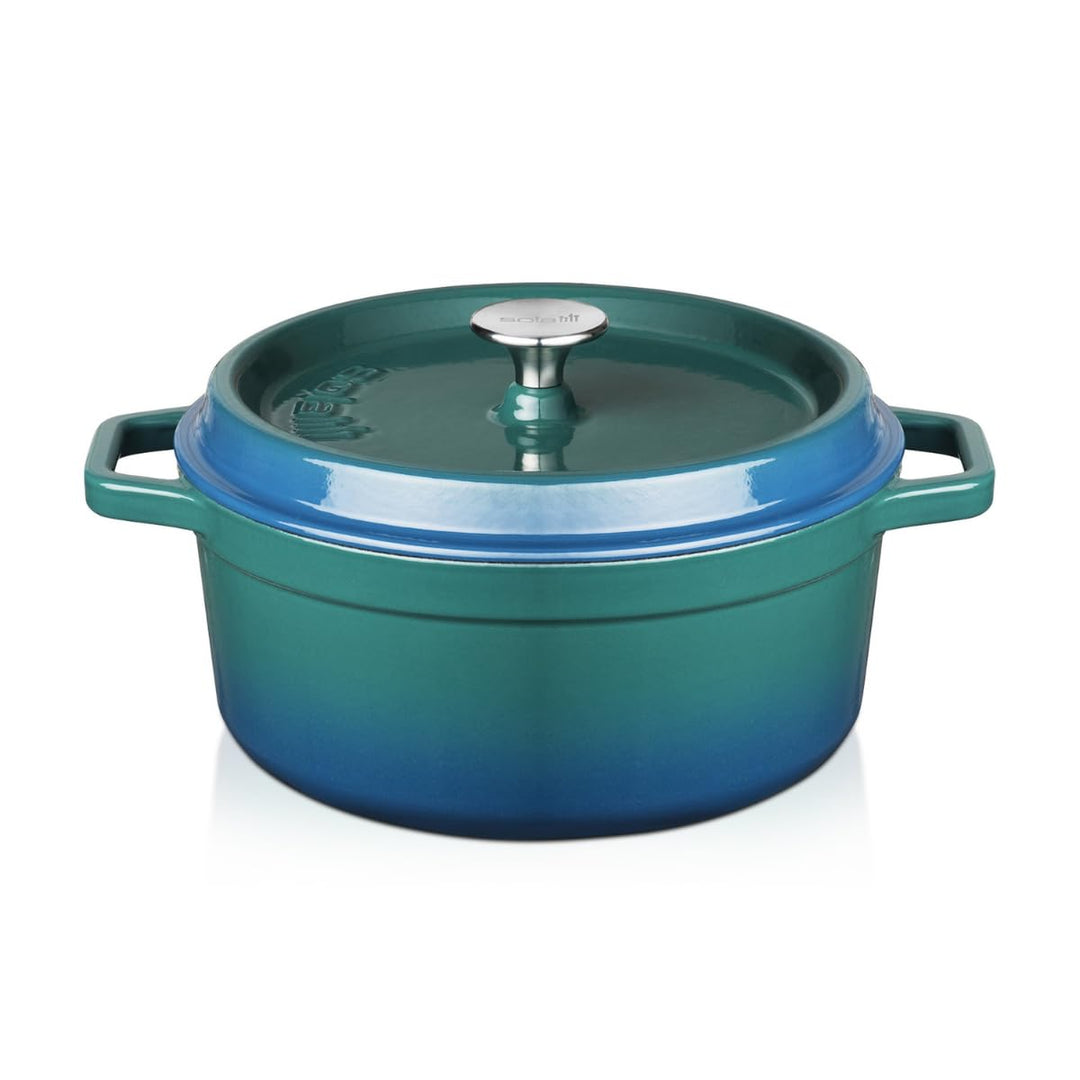 Sola Bräter mit Deckel Blau - ø 24 cm / 3.5 liter - Emaillierte Antihaftbeschichtung Blau ø 24 cm /