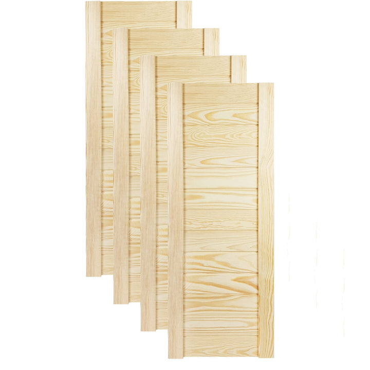 DecoMeister Lamellentür Holztür Natur mit geschlossenen Profilbretter 294x766 mm für Schränke, Regal