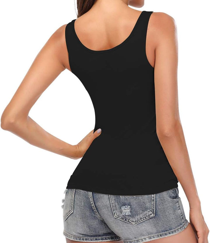 STARBILD Damen Unterhemd BH-Hemd Basic U-Ausschnitt Eingebauter BH Bügelloser Gepolstert Tank Tops,