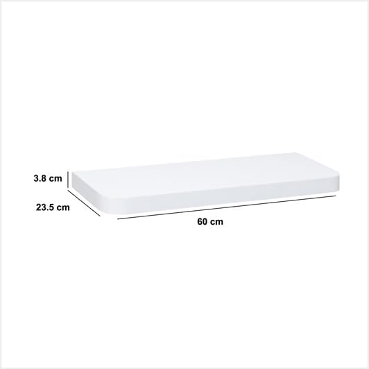 5 five simply smart 5five – Fixy Wandregal, abgerundet, Holzoptik, Weiss – Rechteckige Form – Wandmo