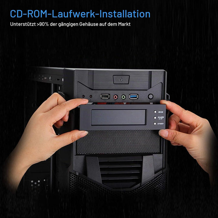 5,25 Zoll 3 Lüfter Drehzahlregler, Computer Lüfterdrehzahlregler, CPU/HDD/SYS Temperaturregelung LCD