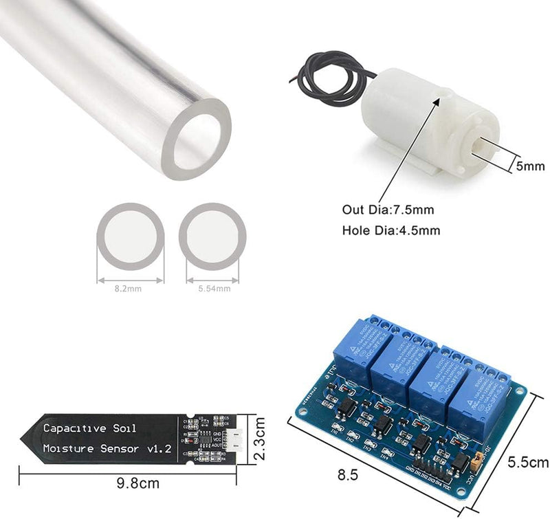 WayinTop Automatische Bewässerung DIY Kit Bewässerungssystem mit Tutorial, 4pcs Bodenfeuchtesensor +