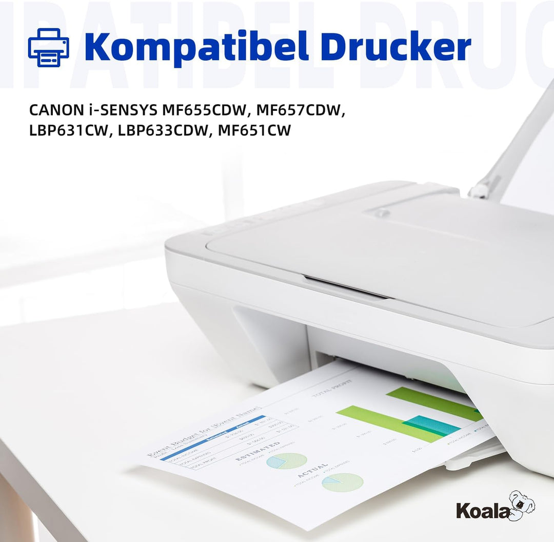 Koala 067 067H Toner Set (MIT CHIP) Kompatibel Tonerkartusche als Ersatz Canon 067 067H für Canon i-