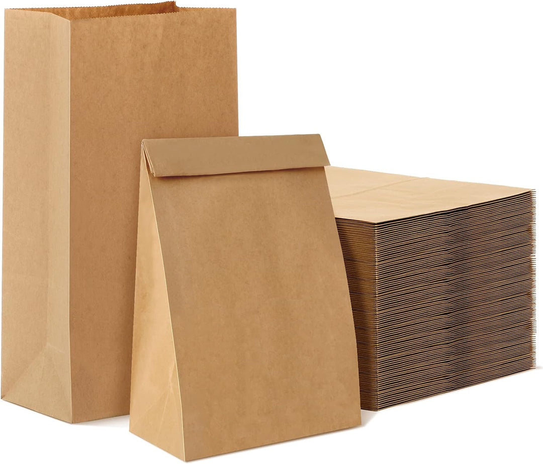 Papiertüten Gross,Papiertüten Braun (50 Stück,30,5 × 20 × 12,5 cm) Geschenktüten kraftpapier Tüten f