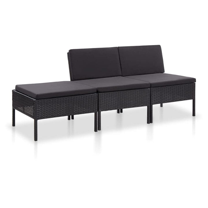 homiuse 3 Stück Garten Lounge Set mit Auflagen Balkonmöbel Set Gartenmöbel Set Terrassenmöbel Outdoo