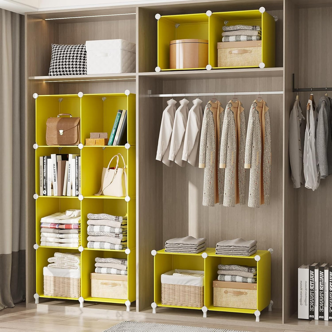 AWTATOS Würfel Aufbewahrungs Organizer, 6 Würfelregale mit Holzhammer, DIY Schrank, Modulares Lagerr