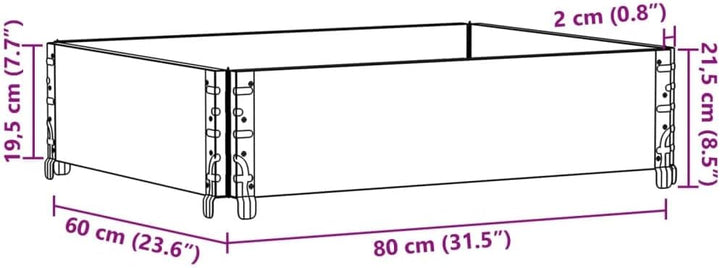 vidaXL Paletten Aufsatzrahmen, Palettenrahmen Hochbeet, Holzrahmen Stapelbar Faltbar, Stapelrahmen G