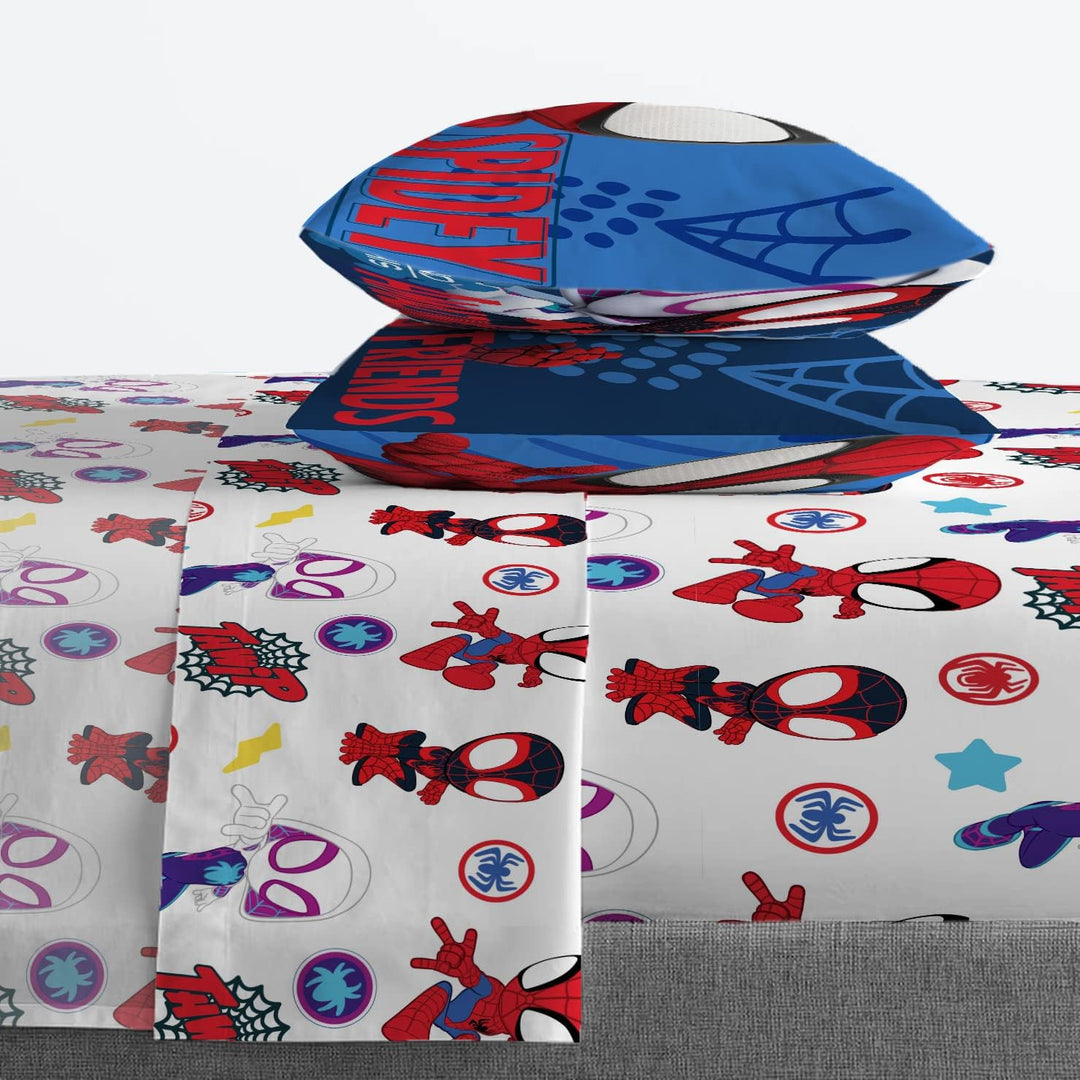 Jay Franco Marvel Spidey and His Amazing Friends Team Spidey 7 Piece Full Size Bed Set - Includes Co