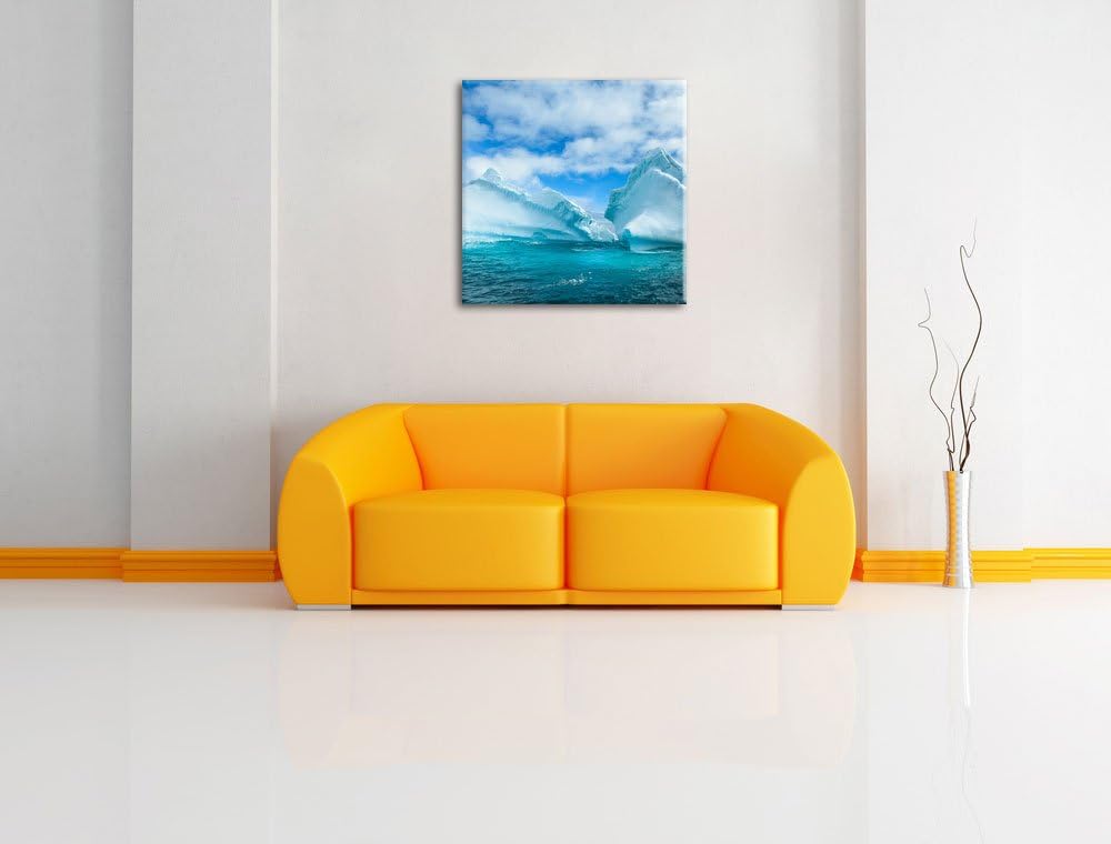 Pixxprint Schnee und EIS der Antarktis Inseln, Format: 70x70 auf Leinwand, 70x70