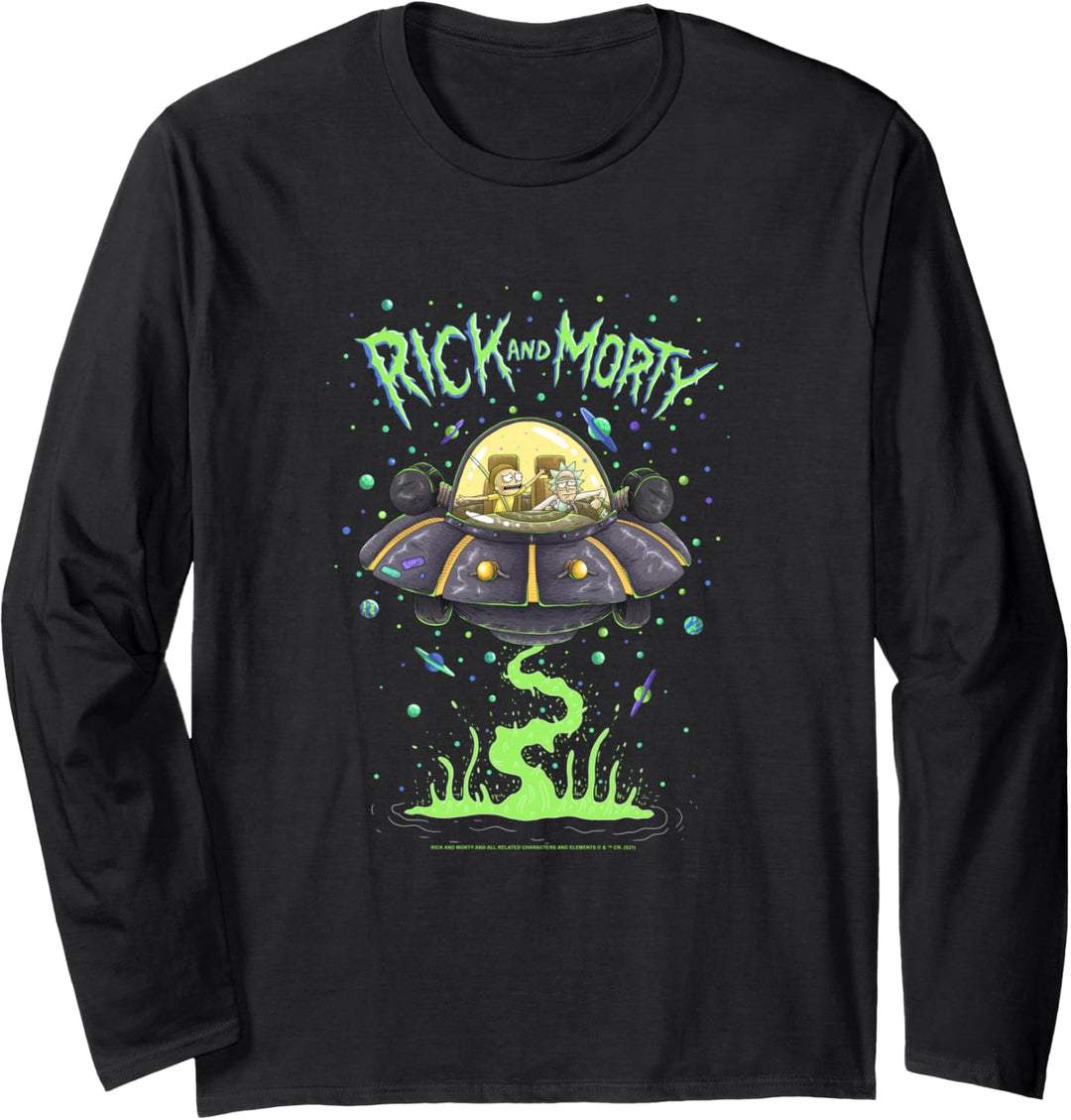 Rick and Morty Drunk Rick Ship Langarmshirt