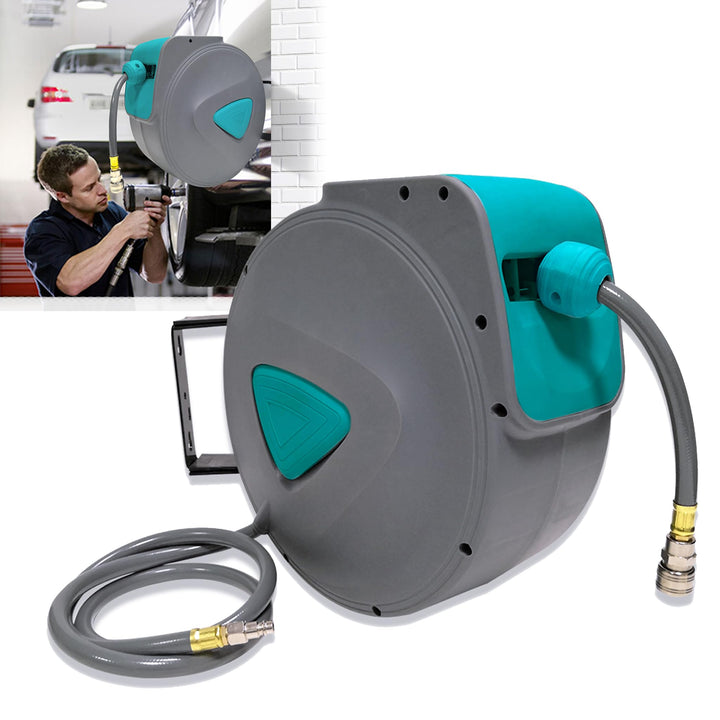 ROSEJANE 10m Druckluftschlauchtrommel 1/4" Anschluss Druckluftschlauch Aufrolle Automatisch Schlauch