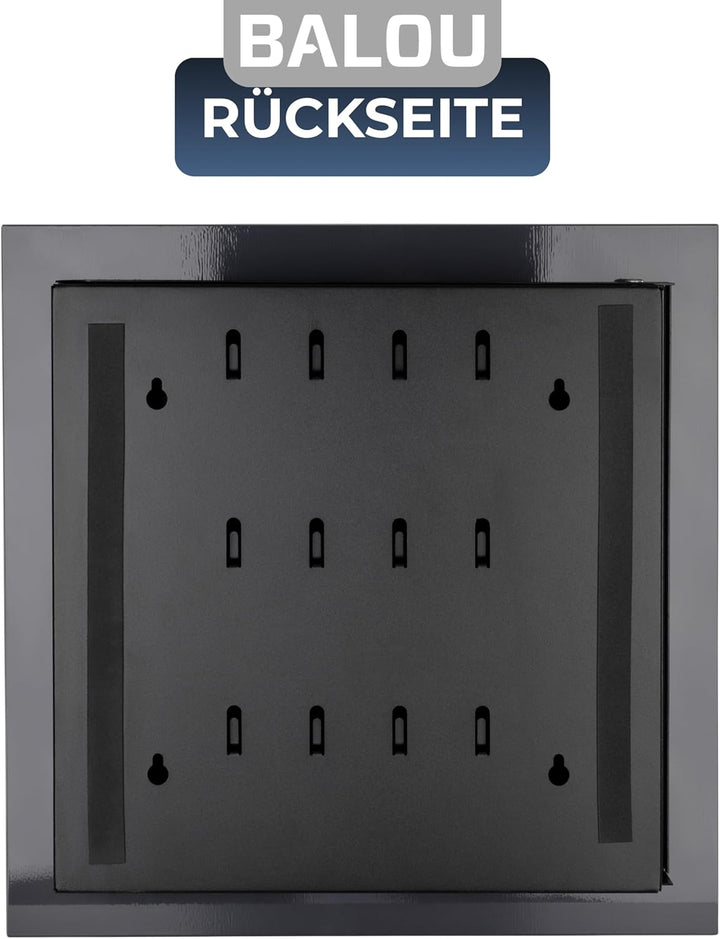 BALOU Schlüsselkasten modern mit Glas Magnettafel - Memoboard magnetisch mit 6 Magneten und Stift -