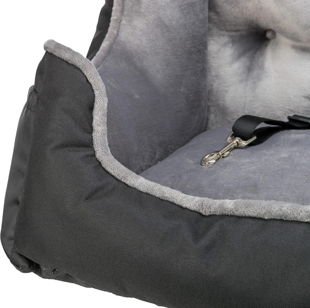 TRIXIE Autositz für Hunde - auch als Reisebettchen - Befestigungsgurte für Fahrzeugsitz - Gurtdurchf