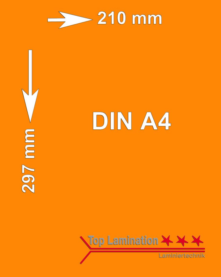 Top Lamination 100 Blatt orange 120 g/m² A4 (210x297mm) Tonpapier bedruckbar Premium Papier farbig,