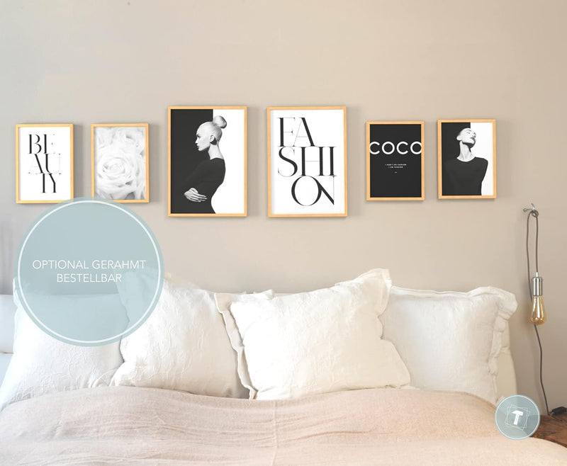 Papierschmiede® Mood Poster Set Coco Black Beauty, Bilder Wohnzimmer Deko Schlafzimmer, 2x 30x40 cm