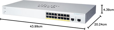 Cisco Business CBS220-16T-2G Smart Switch | 16 GE-Ports | 2x1G SFP | 3 Jahre eingeschränkte Hardware