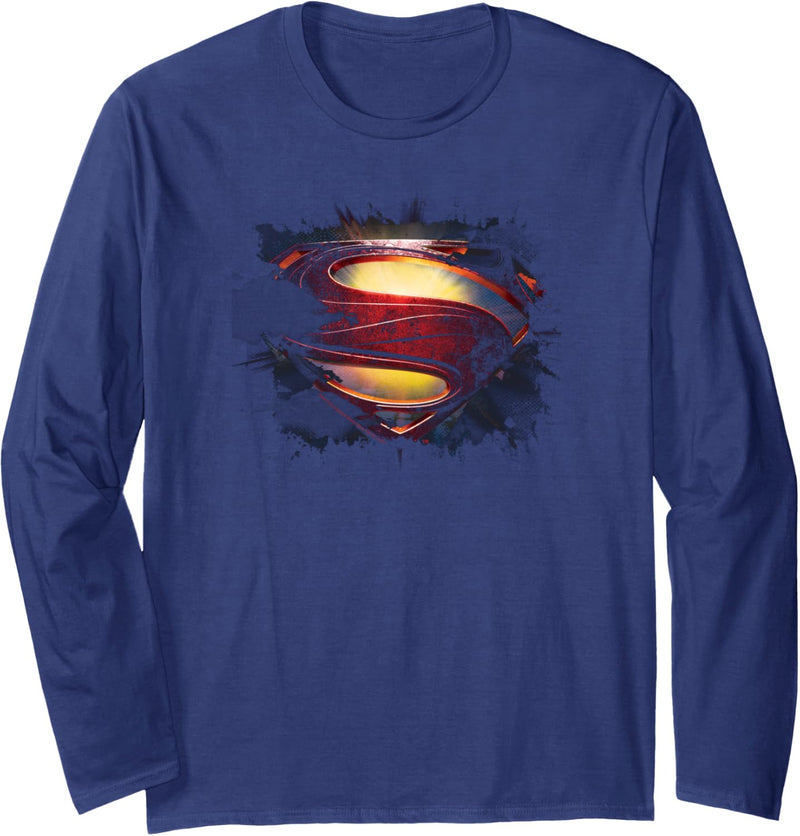 Man of Steel Grungy Shield Langarmshirt