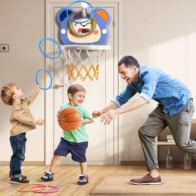 TEMI Indoor Mini Basketball Reifen für Kinder Alter 2 3 4 5 6, Kleinkinder Basketball Reifen mit auf