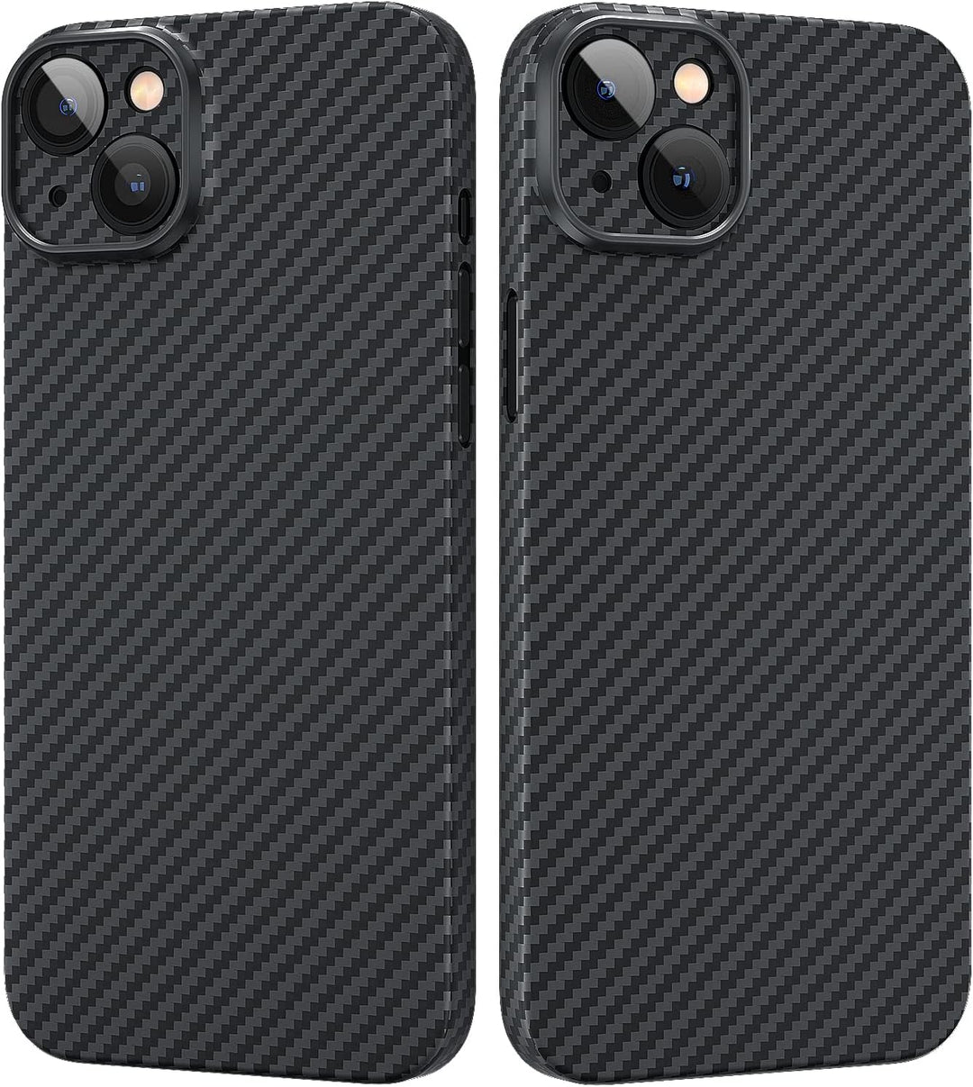 memumi Carbon Hülle für iPhone 14, 0,5 mm Superdünne, Hülle aus echter Aramidfaser [100% Aramidfaser