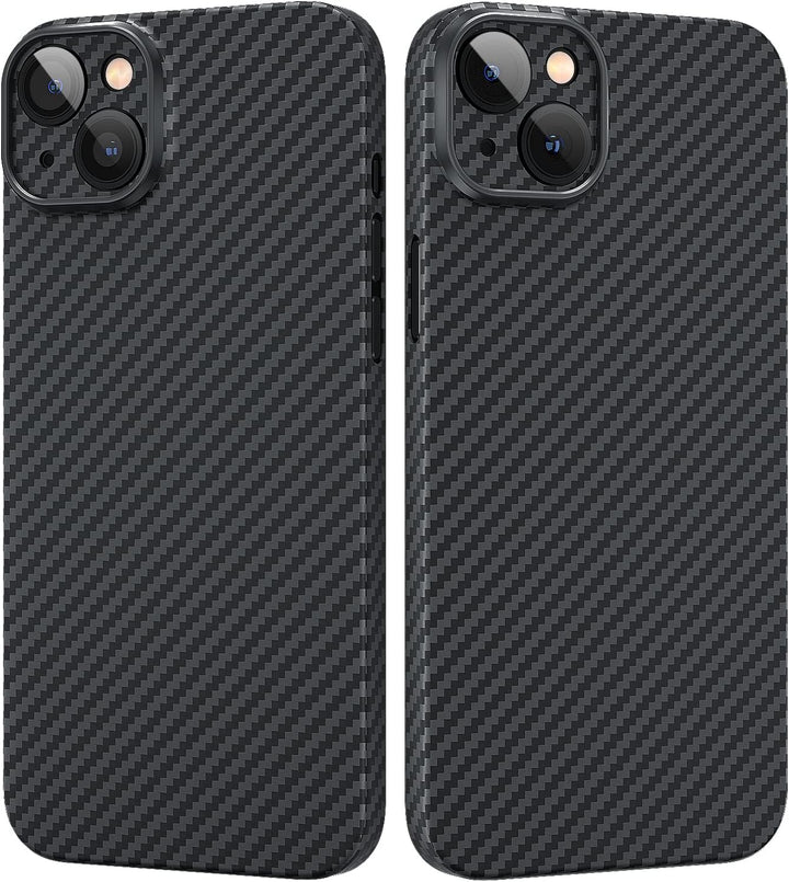 memumi Carbon Hülle für iPhone 14, 0,5 mm Superdünne, Hülle aus echter Aramidfaser [100% Aramidfaser