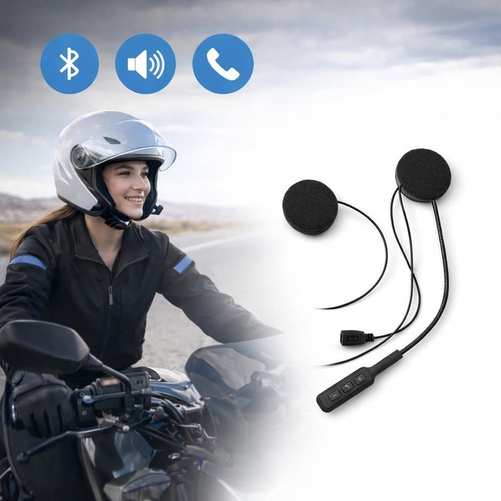 Bluetooth-Kopfhörer für Motorradhelm, wasserdicht, universell, ultradünn, mit Mikrofon mit Gegenspre