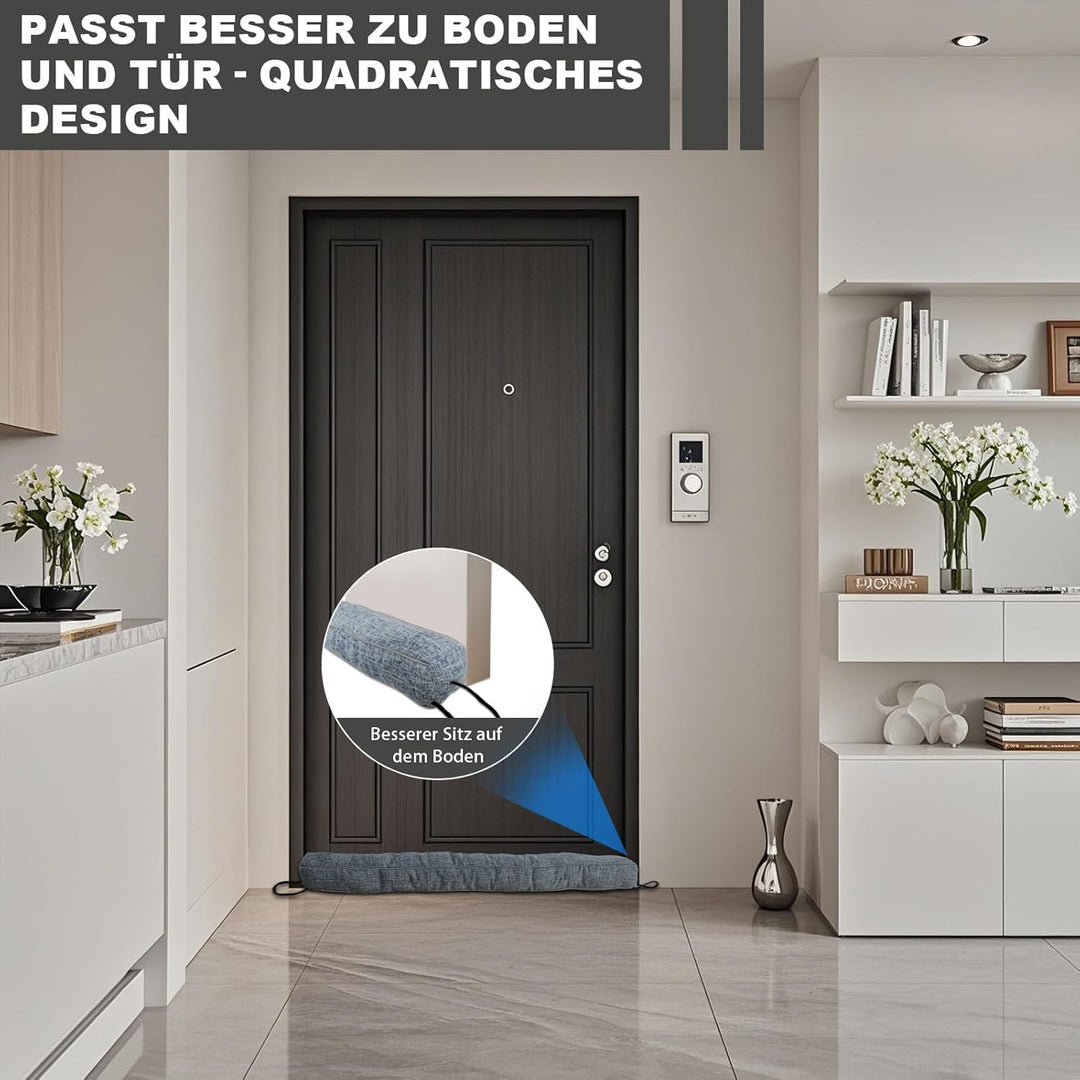 Zugluftstopper für Türen, Tür Zugluftstopper mit Granulatfüllung, Winddichter Türstopper aus Polyest
