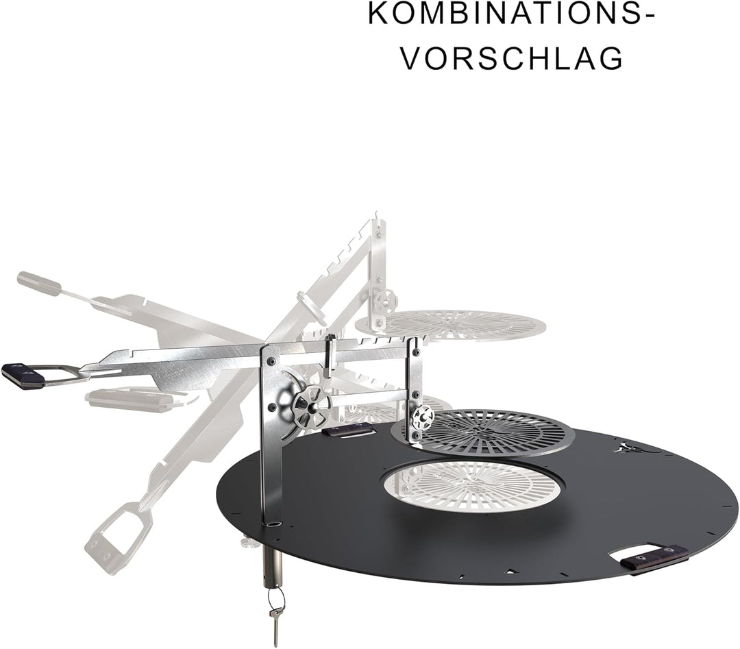 Grillfire XT-SET GRILLHAND – Höhenverstellbarer Edelstahl-Grillarm für FX-Feuerplatten | Werkzeuglos
