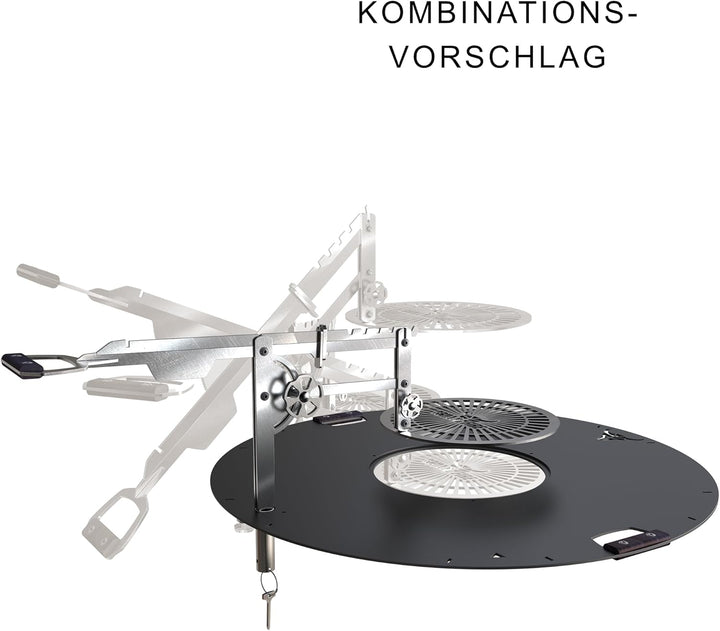 Grillfire XT-SET GRILLHAND – Höhenverstellbarer Edelstahl-Grillarm für FX-Feuerplatten | Werkzeuglos
