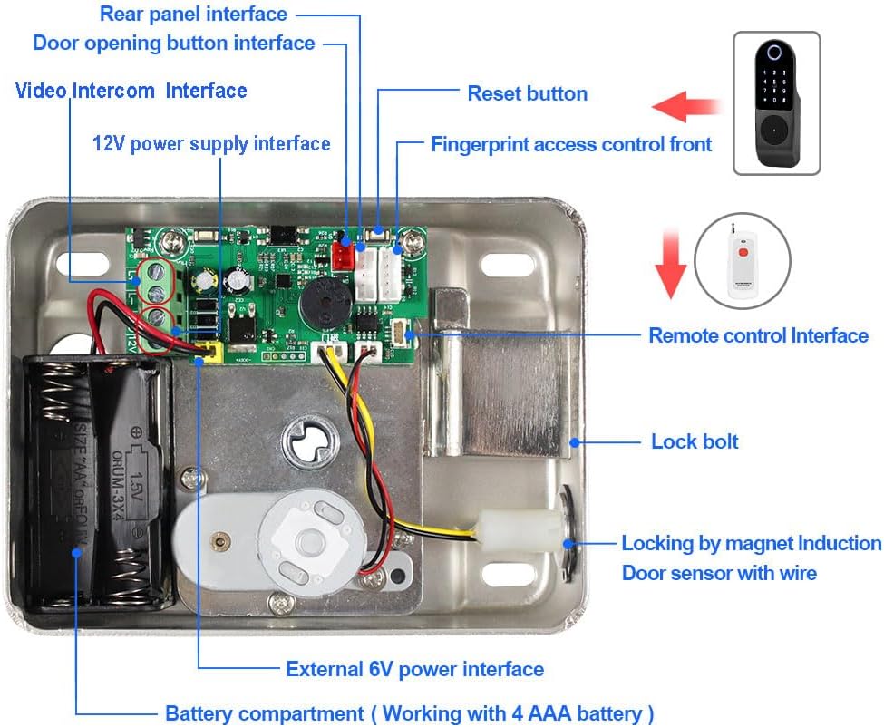 FTSTech Elektronisches Smart Lock Biometrischer Fingerabdruck Türschloss Virtuelles Passwort Wechat