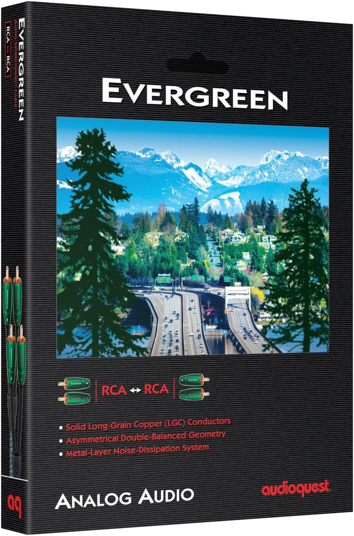 AudioQuest 5 m Evergreen RCA Audiokabel 2 x RCA Schwarz - Audiokabel (2 x RCA, 2 x RCA, Kupfer, 5 m,
