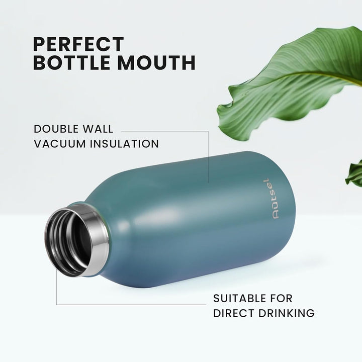 Trinkflasche Thermo Edelstahl 350ml für Heisse und Kalte Getränke für Büro Sport Outdoor Camping NAV