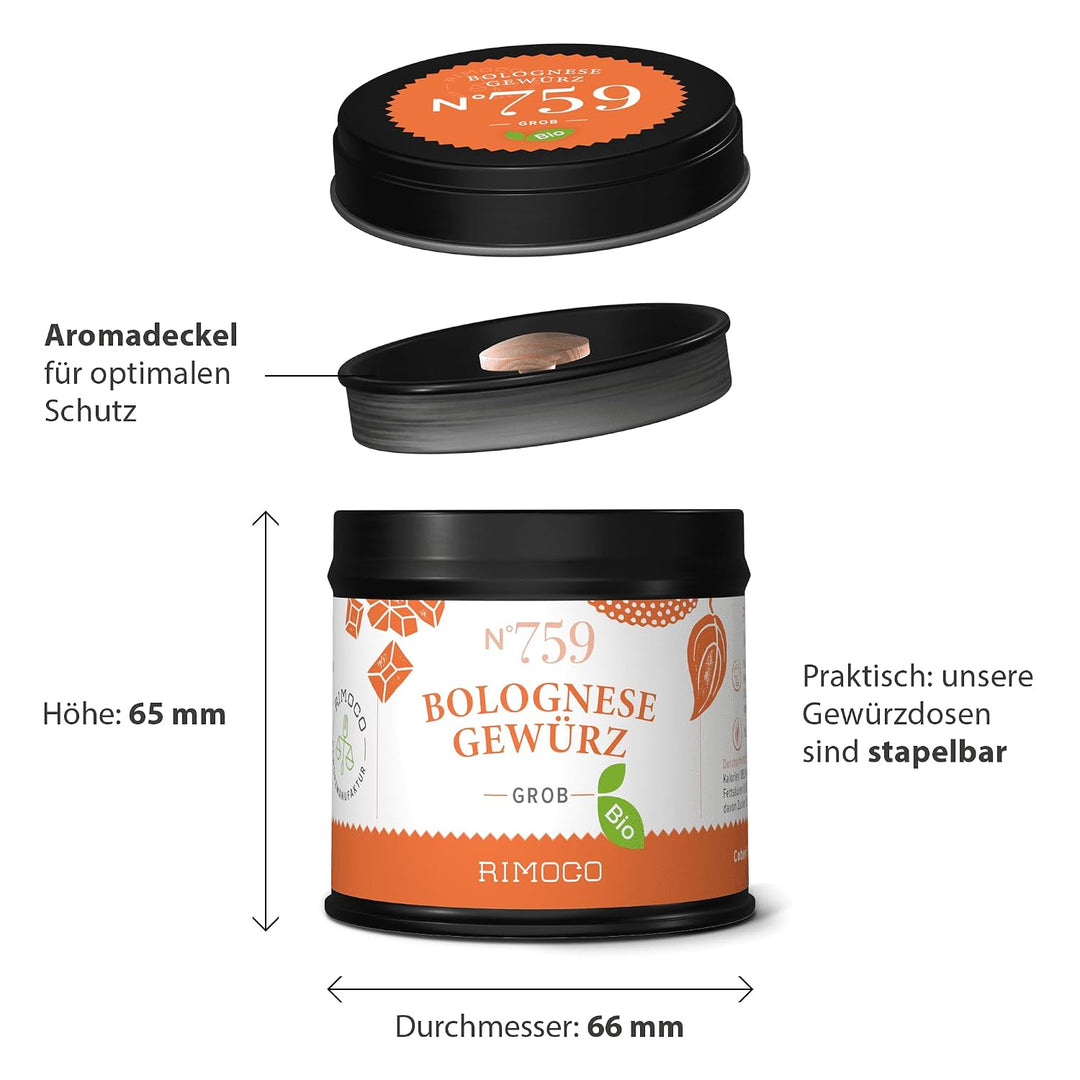Rimoco N°759 Bio Bolognese Gewürz 500g Beutel - mediterrane Bolognese Gewürzmischung für z.B. Spaghe