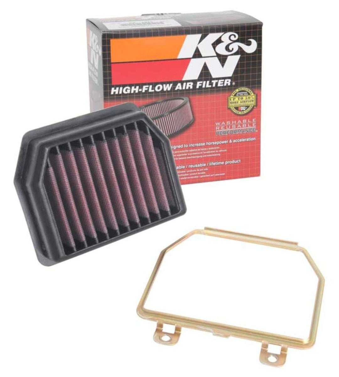 K&N Luftfilter kompatibel mit Honda CB125R/CB250/CB300R 2018- (HA-2819), Rot