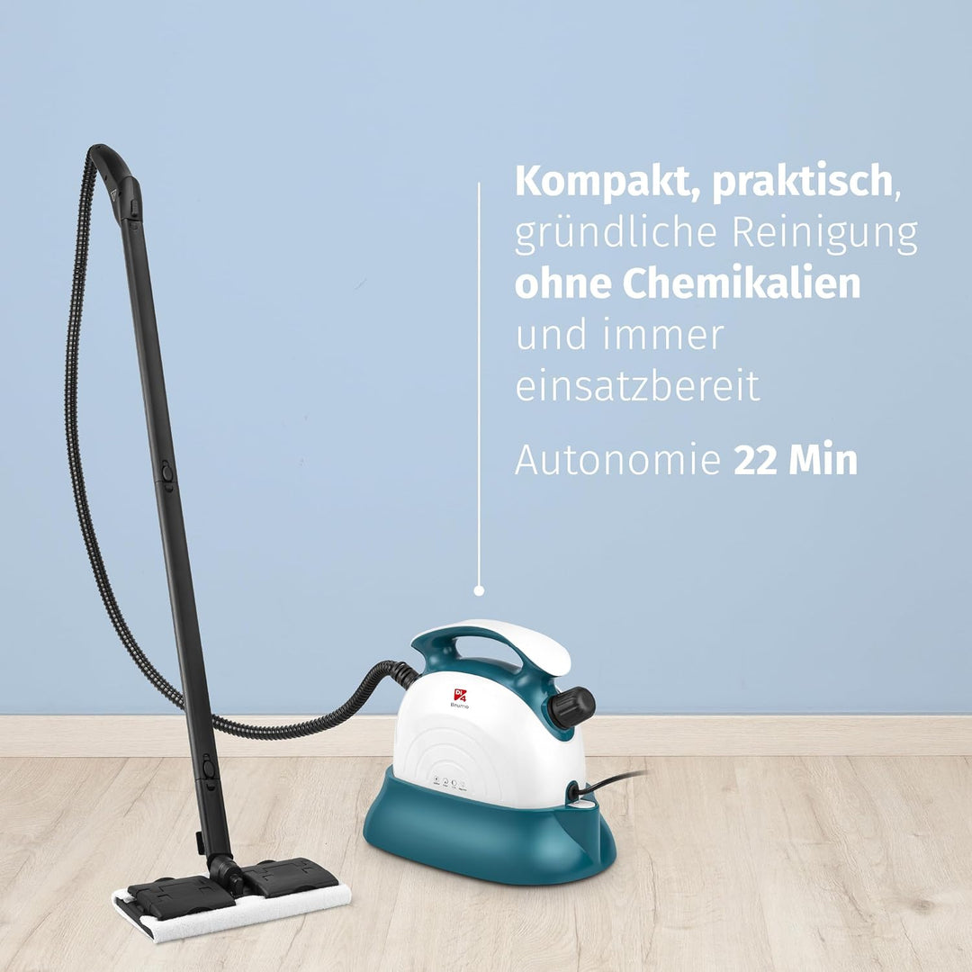 Di4 Dampfreiniger Brumo 1500W, 4 Bar Druck, 1,1L Tank, 22 Minuten Laufzeit, 12 Zubehörteile für Rein