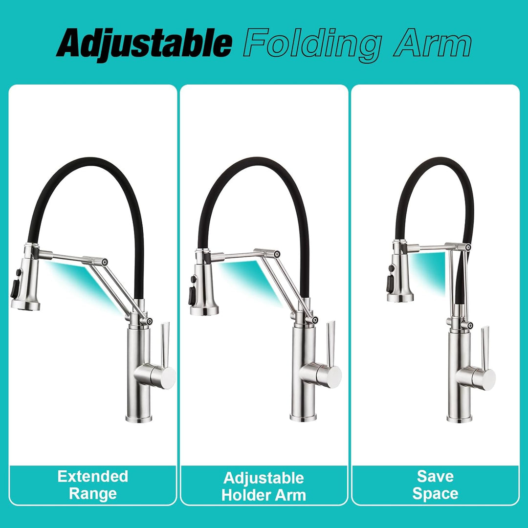 CREA Küchenarmatur mit 4 Wasserstrahlen abnehmbar, Einhebelmischer Armatur Wasserhahn für Küche Spül